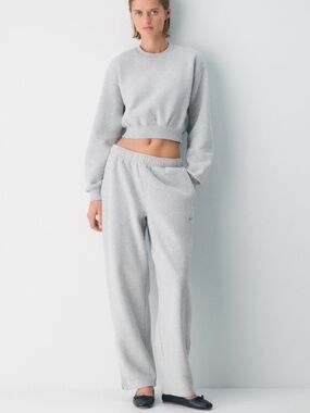 Aritzia Light Gray Fleece Joggers
